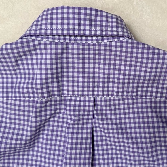 Polo by Ralph Lauren Boy’s 4T Lavender/White Gingham Cotton Poplin Shirt - Picture 5 of 8